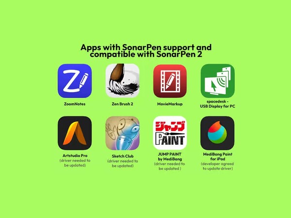 The SonarPen 2 is fully compatible with some apps. (Image source: SonarPen)