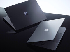 The Surface Laptop Ultra in its Platinum and Dark Steel/Nightfall colours.
