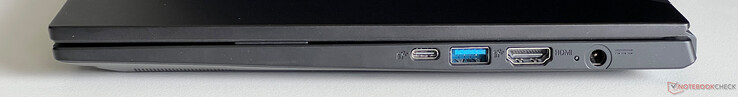 Right: USB-C 3.2 Gen 1 (5 Gbit/s, DisplayPort ALT Mode 1.4, Power Delivery), USB-A 3.2 Gen 2 (10 Gbit/s)