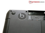 Subwoofer on the back of the notebook Subwoofer on the back of the notebook