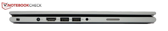Left: power, HDMI, 2x USB 3.0, combo headphone/microphone