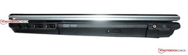 Right: Line-in, line-out, 2x USB 2.0, DVD drive, subwoofer port