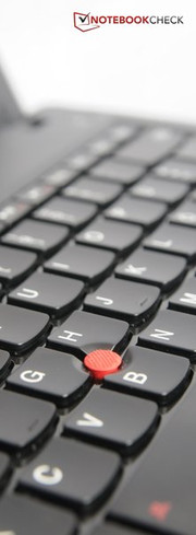 The red Trackpoint is easy to use as a controller.