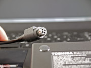 The power connector is much bigger compared to the Tecra A50.