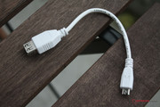Devices with standard sized USB connectors can be connected to the tablet's micro USB port via this cable.