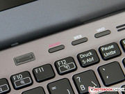 There are a few hotkeys and a fingerprint reader located above it.