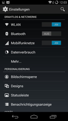 The "Settings" menu is more comprehensive as well.