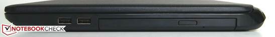 Right: 2x USB 2.0, DVD drive