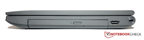 Right: DVD drive, eSata/USB