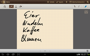 The notebook app practically screams for the stylus.