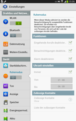 The modified system settings