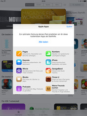 Free Apple apps are offered when the App Store is first loaded.
