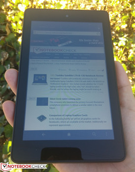 Maximum display brightness on a sunny day