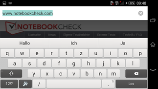 Keyboard: landscape mode