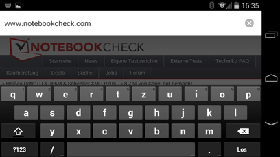 Keyboard in landscape mode