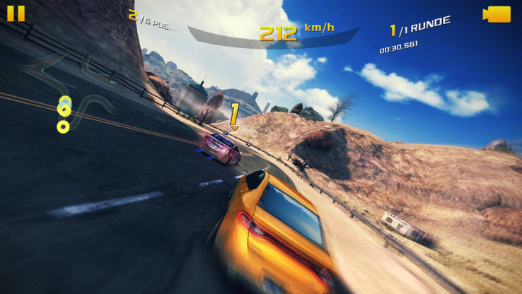 Asphalt 8 runs smoothly in the highest detail level