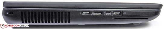 Left: USB 3.0, DisplayPort, Thunderbolt, USB 3.0, Smart Card Reader, ExpressCard