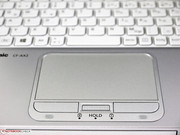 The touchpad is large, offering smooth gliding characteristics.