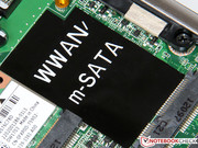 A UMTS module or mSATA SSD can be installed optionally.