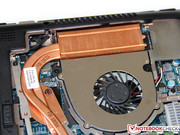 Only a massive copper heat sink with heat pipes supports it.