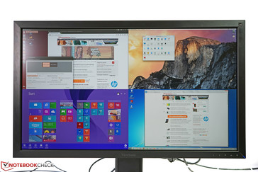 Up to 4k displays can simultaneously be driven by AMD's FirePro W4100. Here: Viewsonic VP 2780-4k.