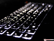 LEDs illuminate the keyboard at night.