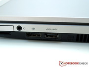 DisplayPort and eSATA-USB-Kombi-Anschluss: unfortunately no USB-3.0