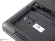 SIM card slot for the optional WWAN module is in the battery compartment.