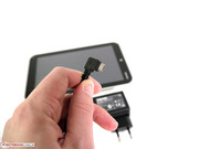 Because the cable is bent, it can run close to the side of the tablet rather than jutting out away from it.