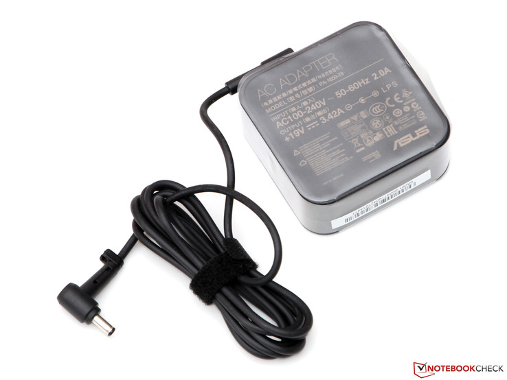 The power adapter is rated at 65 watts.