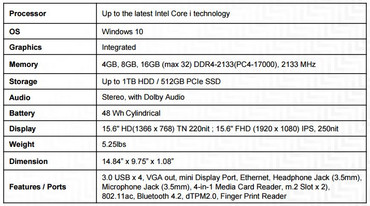 L570 specs