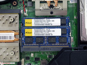 Two RAM slots are located on the bottom, the other two under the keyboard.