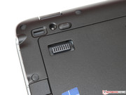 A second battery can be strapped onto the laptop's underside.