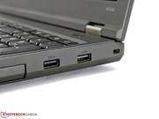 Lenovo equipped every side with 1x USB 3.0 and 1x USB 2.0.