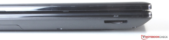 Front: Memory card reader (SD, SDHC, SDXC)