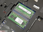 Two further RAM slots are located beneath the keyboard.