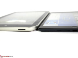 Toshiba Encore WT8 (left) and the iPad Mini (right) compared