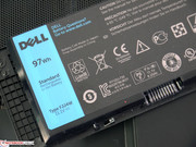 The battery has a capacity of 97 Wh.