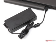 The power consumption is covered by a 135-Watt power adaptor.