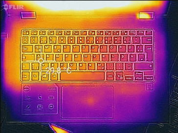 Distribution of the surface temperature: idle