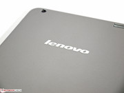 The Lenovo lettering appears to be formed with stickers, and you feel it under your fingers.