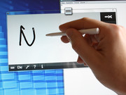Writing is more precise with the included stylus.