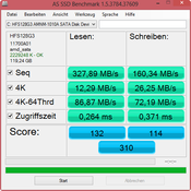 AS SSD: 327 MByte/s reading sequential