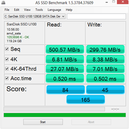 AS-SSD 500 MB/s seq. Read