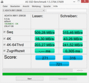 AS SSD: 509 MB/s (Sequential Read)