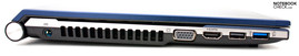 Left Side: Power Connector, VGA, HDMI, USB 2.0, USB 3.0