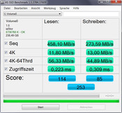 AS SSD Benchmark: 458/273 MB/s reading/writing