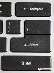 The large Backspace, Enter, and Shift keys.