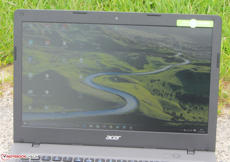 The Cloudbook outdoors (overcast sky)