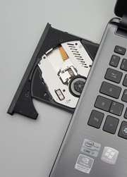 The DVD drive can read and write anything from a DVD to a CD.